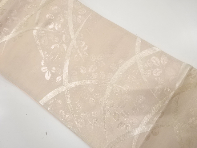 JAPANESE KIMONO / ANTIQUE SUMMER FUKURO OBI / SILK / WOVEN GRASS